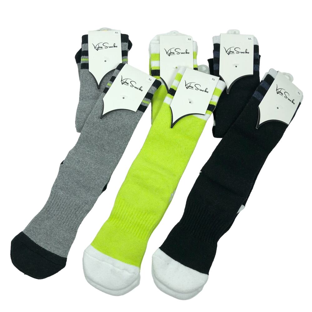 Lot 6 Pairs Kids Youth Boys Socks Size XL / Shoe Size 5 - 6 Crew Athletic Vybe‎